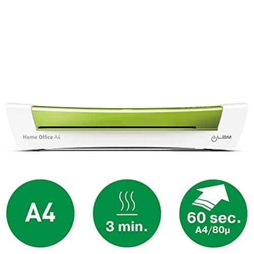Leitz iLAM Home Office - Plastifieuse A4 pour la Maison, Préchauffage Rapide en 3 Minutes, Pochettes Incluses Vert