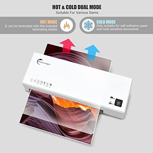 Plastifieuse A4 Thermique et à Froid 40 Pochettes 4 en 1 Bureau Maison École