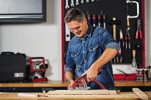 Énhell Mini scie circulaire Ø89mm TC-CS 89 (600 W, profondeur de coupe jusqu'à 27 mm, lame de scie TCT, butée parallèle)