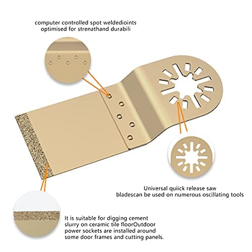Lames de scie oscillantes diamantées Lot de 4 - Outil multifonction en métal - Changement rapide