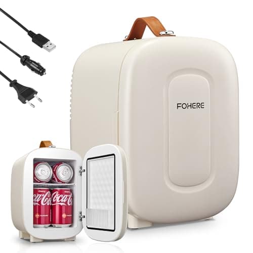 FOHERE Mini Frigo USB/CA/CC de 5 Litres pour Cosmétiques et Boissons, Bureau et Voiture, Blanc
