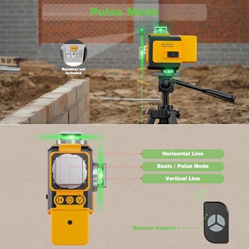 Niveau Laser Autonivelant 360° X 4|Usage Professionnel|Site de Travaux|Nivellement Automatique et Support Rotatif|2 X 48