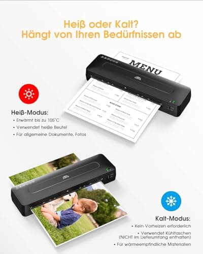 Plastifieuse A3 avec 40 Pochettes | Préchauffage Rapide en 90s | Plastifieuse Tout Format & Coupe-papier | Anti-Bourrage