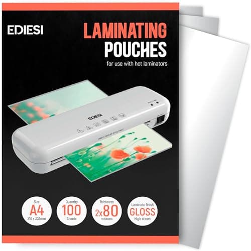 Ediesi Pochette Plastifieuse A4 / Qualité Supérieure / Aspect Brillant / Photos et Affiches / Loisirs Créatifs / Technol