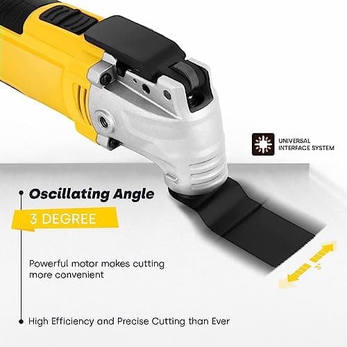 Outil Multifonction ENVENTOR Oscillant 300W | 6 Vitesses | 15000-22000RPM | 3° Angle Oscillant | 28 Pièces | Coupe, Ponç