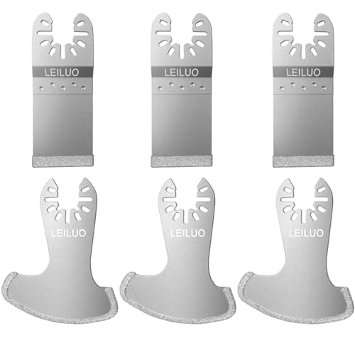LEILUO Kit d'accessoires oscillant multitool 155 pièces Pour bricoleurs et professionnels Compatible avec DeWalt Dremel — 6Pcs diamant