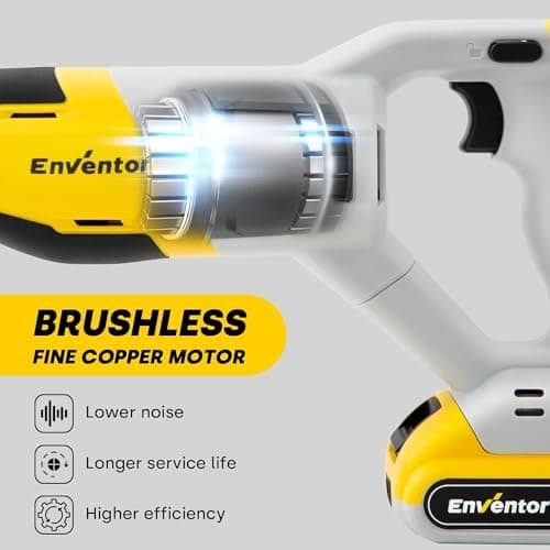 ENVENTOR Scie Sabre Sans Fil 20V Brushless Idéal pour Professionnels et Bricoleurs - Coupe Bois Métal Plastique Branches