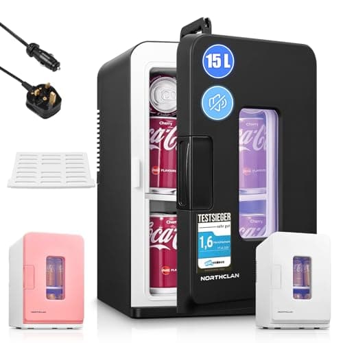 NORTHCLAN Mini Frigo de Chambre Électrique ECO Mode | Pour Voyage et Voiture | Fonction Chaud et Froid | 15L/21 Canettes