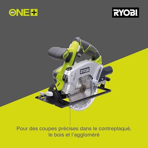 Scie circulaire sans fil RYOBI 18V ONE+ - Coupe Bois et OSB - Lame Ø150mm 18 dents - Réglage profondeur et inclinaison