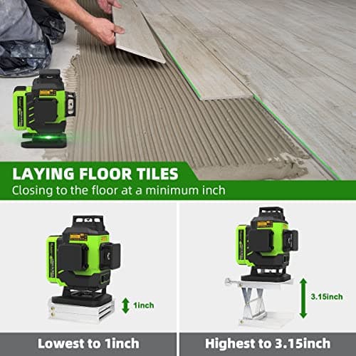 Niveau Laser Huepar 4x360 Auto-nivelant Lazer Vert avec Mode Impulsion et 2 Batteries Li-ion