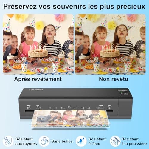Plastifieuse Plastifieuse A3 A4 A5 A6 Plus de Tracas, Tout en Un Mode Chaud/Froid 30 Feuilles Multi Format Massicot Perf