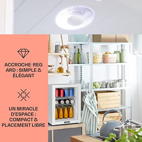 Klarstein Mini Frigo de Chambre 42L pour Snacks et Boissons, Réfrigérateur Silencieux et Économe Électrique avec Étagère