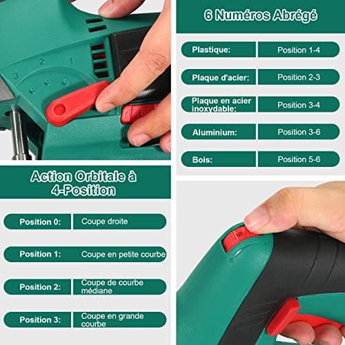 HYCHIKA Scie Sauteuse 800W Pour Professionnels, Capable de Couper de grandes Quantités de Matériaux, Idéale pour le Bois
