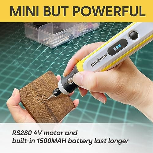 ENVENTOR 4V Outil Rotatif Multifonction pour Gravure, Meulage et Polissage, Idéal pour Professionnels, 75 Accessoires In