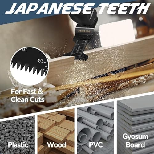 KELIN Lot de 16 lames de scie multifonction with sharp Japanese teeth - Outillages oscillants - Traversées nettes pour b