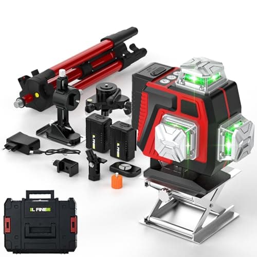 Laser Niveau 4D 16 Lignes Vertavec Télécommande, Auto-nivellement ±3°, 2 Batteries Rechargeables et Support Magnétique 3