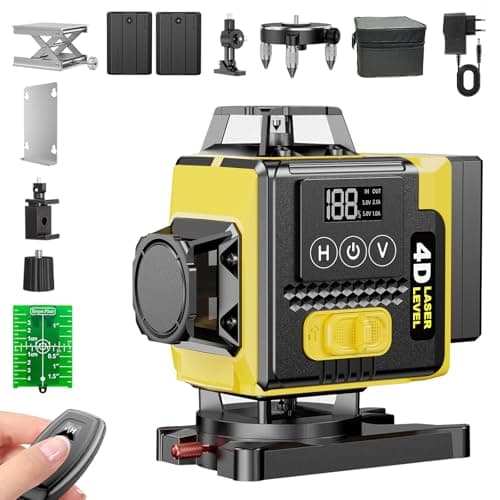 Mode Impulsion Niveau Laser 360° x 4 16 Lignes Autonivelant x USA x Professionnels x Construction y Jardinage z Offices