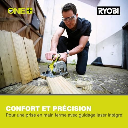 Scie circulaire sans fil RYOBI 18V ONE+ - Coupe Bois et OSB - Lame Ø150mm 18 dents - Réglage profondeur et inclinaison