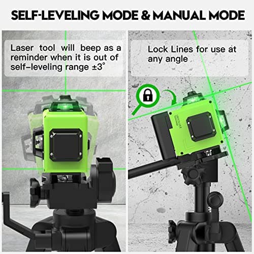 Niveau Laser 360°x 4 Autonivelant - Chantier à Ligne Croisée Verticale et Horizontale 3D - IP54