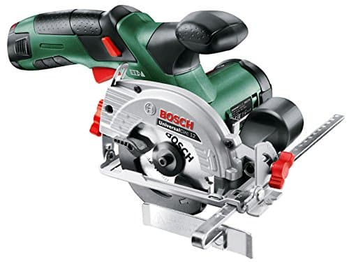 Bosch Mini scie circulaire à main sans fil UniversalCirc 12 - Bénéfices pour le bricolage - Idéal pour les professionnel — UniversalCirc 12 set | 1 batterie