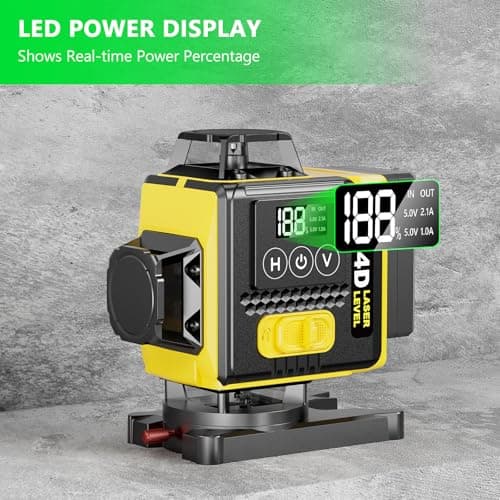 Mode Impulsion Niveau Laser 360° x 4 16 Lignes Autonivelant x USA x Professionnels x Construction y Jardinage z Offices