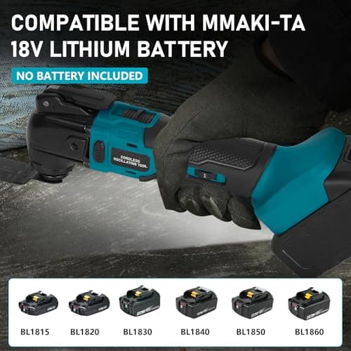 Outil Multifonction Makk-ita 18V Batterie Scie Oscillante 6 Vitesses Réglables (Sans Batterie)