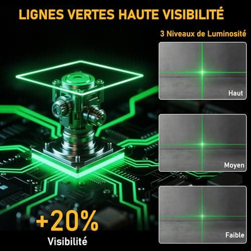 ASOBRIS Niveau Laser 4D x 4 Linéaire 16 Lignes Télémètre Rotatif Batterie Rechargeable Extérieur
