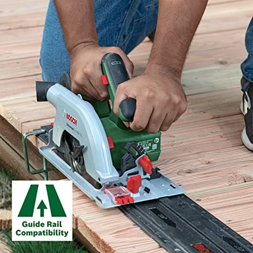 Scie circulaire Bosch sans fil 18V-53 pour coupes précises dans le bois -Profondeur de coupe maximale 53 mm -Système 18V