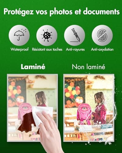 Plastifieuse thermique A4 réchauffement rapide, coupe-papier intégré, portable pour maison bureau ecole