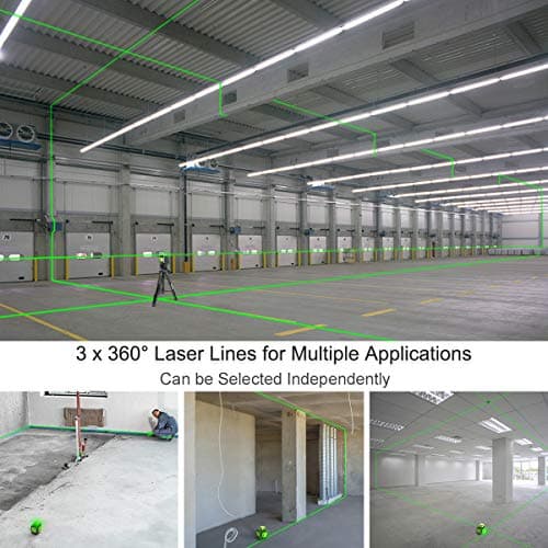 Laser Vert Huepar B03CG Pro Auto-Nivellement 3x360 Batterie Rechargeable Type-C Étui Rigide Inclus