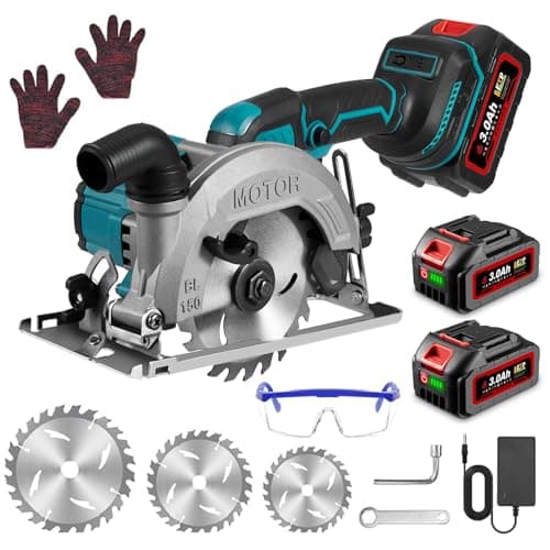 ONEVAN mini scie circulaire sans fil Makita, scie circulaire 18V pour Makita, batterie incluse pour pro (Professionnels) — Argenté