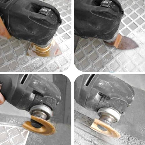 Lot de 4 lames multifonction Multimaster pour carrelage et mortier - Oscillantes pour béton et pierre - Accessoire unive