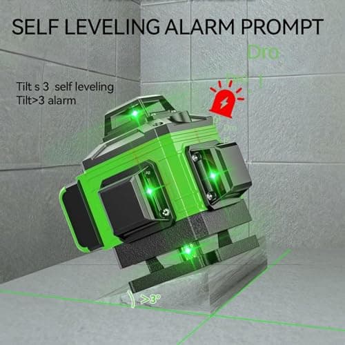 Niveau laser 4D 16 Lignes Niveau Laser Vertical Horizontal Autonivelant 4 x 360° 2600 mA Batteries rechargeables IP54 Su