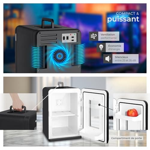 TecTake® Mini frigo de voiture, Refroidissement et chauffage, idéal pour le camping