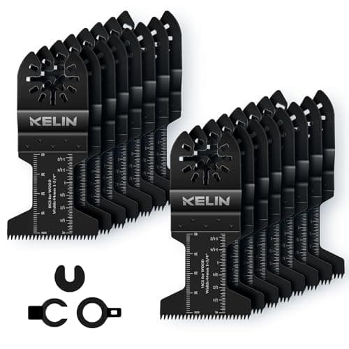 KELIN Lot de 16 lames de scie multifonction with sharp Japanese teeth - Outillages oscillants - Traversées nettes pour b