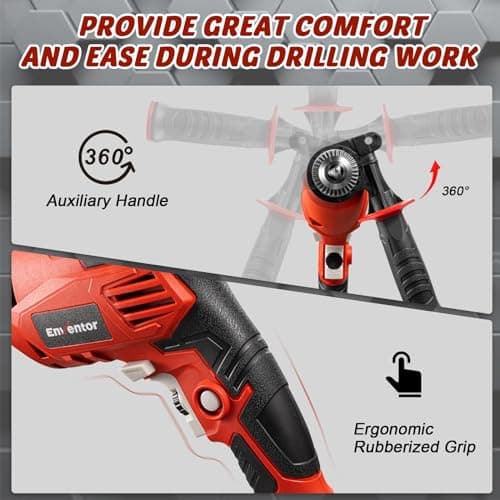 ENVENTOR Perceuse à percussion Filaire 900W pour Béton, Métal et Bois - Fonction 2 en 1 0-3000 tr/min - 36 Accessoires i