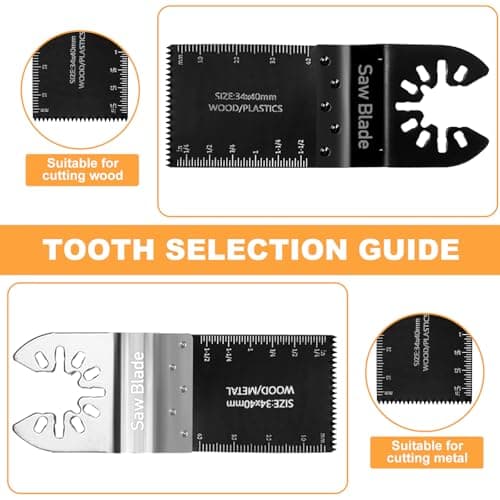 USHOP Lames de Scie Oscillantes Multifonction pour Professionnels,Ensemble de Lames Universelles Scie Oscillante,Outils