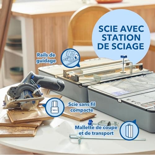 Dremel Blueprint 12V Station de Sciage Portative avec 1x Scie Compacte et 1x Station de Sciage pour Professionnels et Am