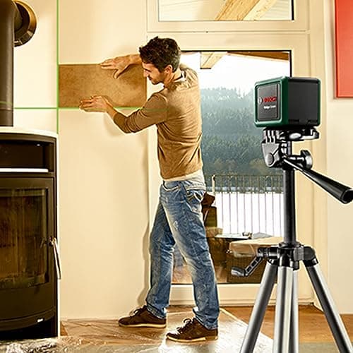 Bosch Laser lignes Quigo Green avec trépied - boîtier en plastique recyclé - idéal pour les professionnels en constructi