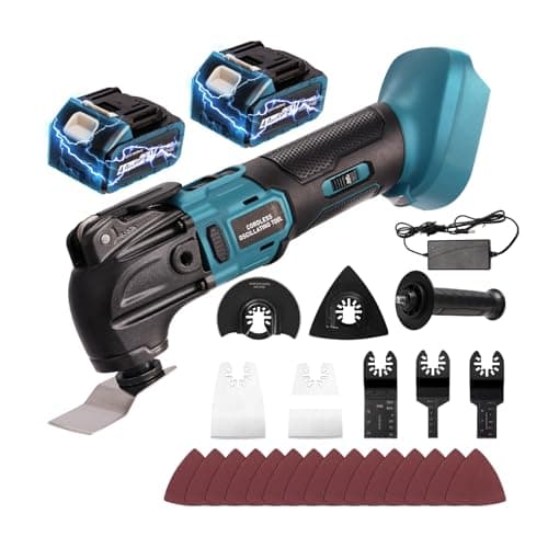 Outil multifonctions sans fil PCS 21V |0Ah pour professionnels en construction, kit 26 PCS avec poignée supplémentaire,