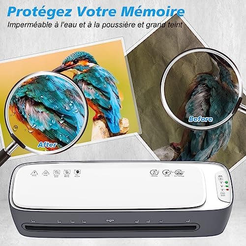 Qfun A3 Plastifieuse Machines pour Bureau École Famille avec 12 Pochettes et Fonctions 9 in 1