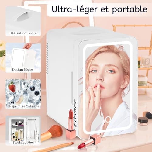 Mini Frigo Citybee 6L Portable Blanc pour Chambre/Voiture/Bureau/Camping Silencieux 230V/12V