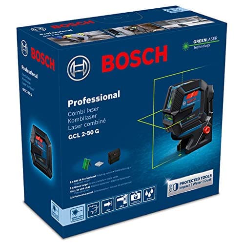 Bosch Professional Niveau Laser GCL 2-50 G vert intérieur RM 10 BT 150 lumineux 4 AA boîte