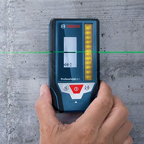 Bosch Professional Cellule de Réception LR 7 Bleu Faisceau Rouge et Vert Portée 5-50 m Piles 1,5 V AAA Housse de Protect