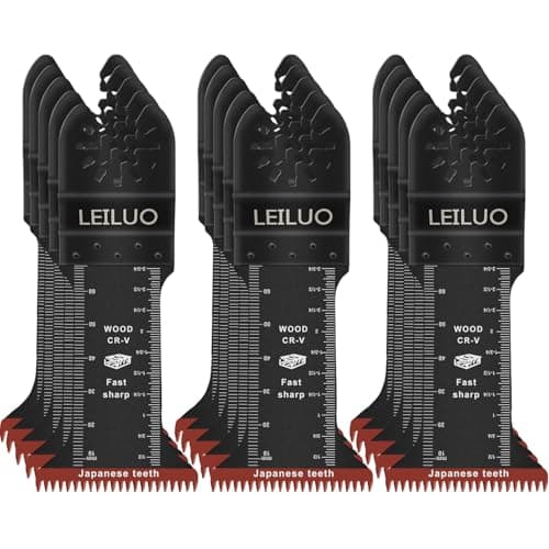 LEILUO Kit d'accessoires oscillant multitool 155 pièces Pour bricoleurs et professionnels Compatible avec DeWalt Dremel — 15JP Long