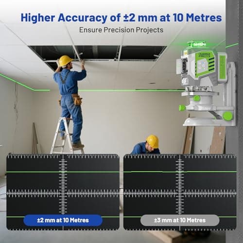 Huepar Pro Niveau Laser Auto-Nivellement Haute Précision 4D - Support Multifonctionnel - 4 * 360 Étui Rigide ZK04CG