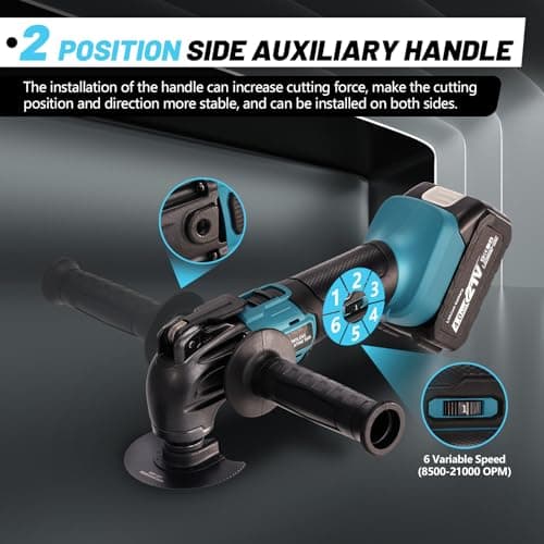 Outil multifonctions sans fil PCS 21V |0Ah pour professionnels en construction, kit 26 PCS avec poignée supplémentaire,