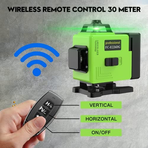 Niveau Laser 360°x 4 Autonivelant - Chantier à Ligne Croisée Verticale et Horizontale 3D - IP54