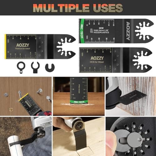 50Pièces Lames de Scie Oscillantes, Titane 5 Lames, Coffret Accessoires Outil Multifonction, lame de scie universelle po