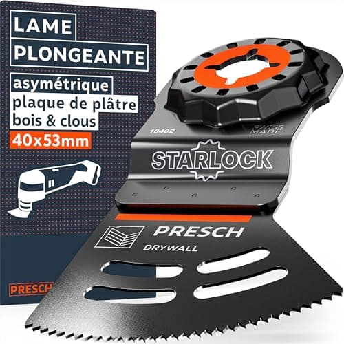 Presch Lame Scie Oscillante Bois et Métal 25x10mm - Dents BI pointues & forme coudée pour résultats précis - Lame Outil — Plaque de plâtre